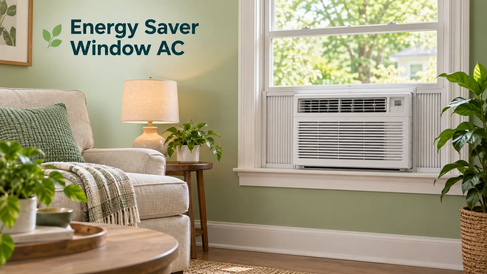 Window air conditioner with energy saver mode in a home interior